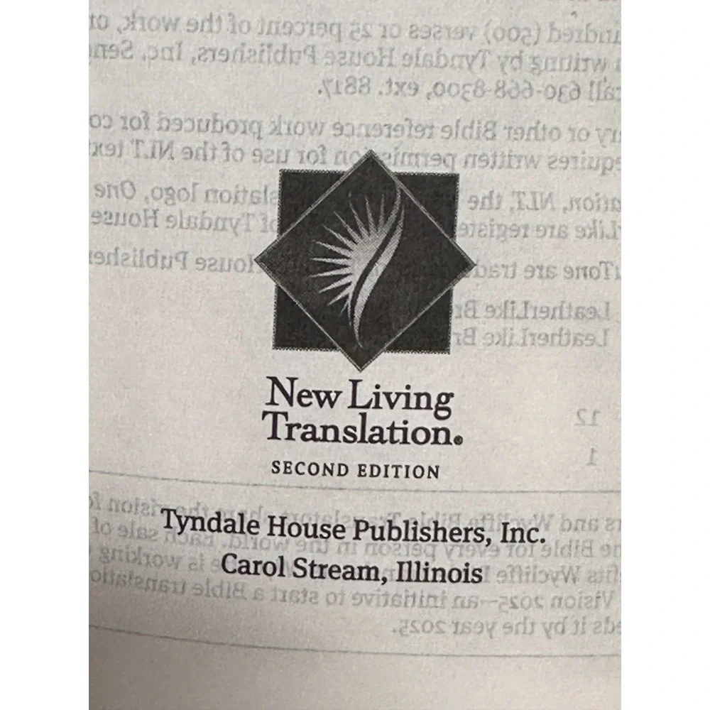 Tyndale NLT New Living Translation Bible Faux Leather Slimline Christian Geo